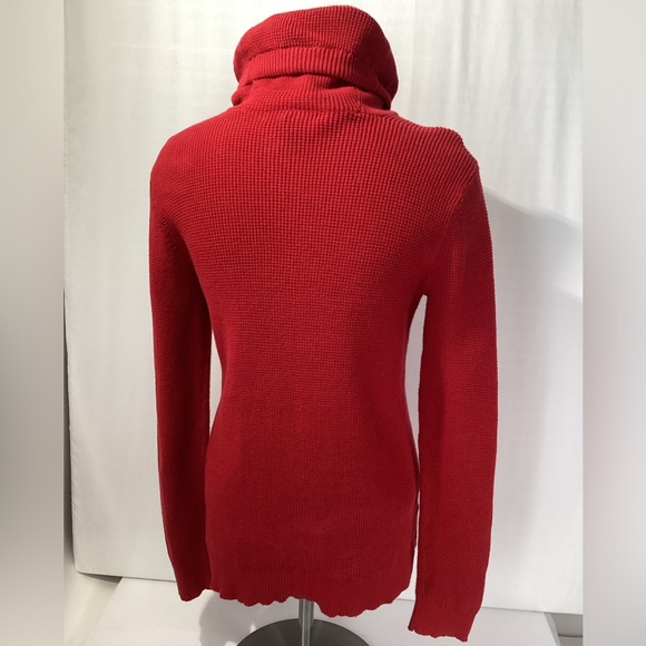 Lauren Ralph Lauren Sweater Size M Color Red 100% Cotton Knit Long Sleeves - Picture 5 of 12